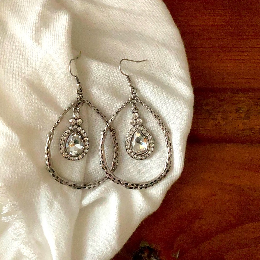 Rhinestone Loop Earrings